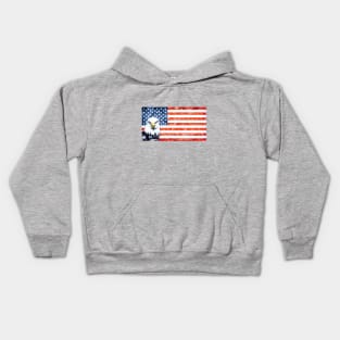 Rustic Distressed Eagle on American Flag Kids Hoodie